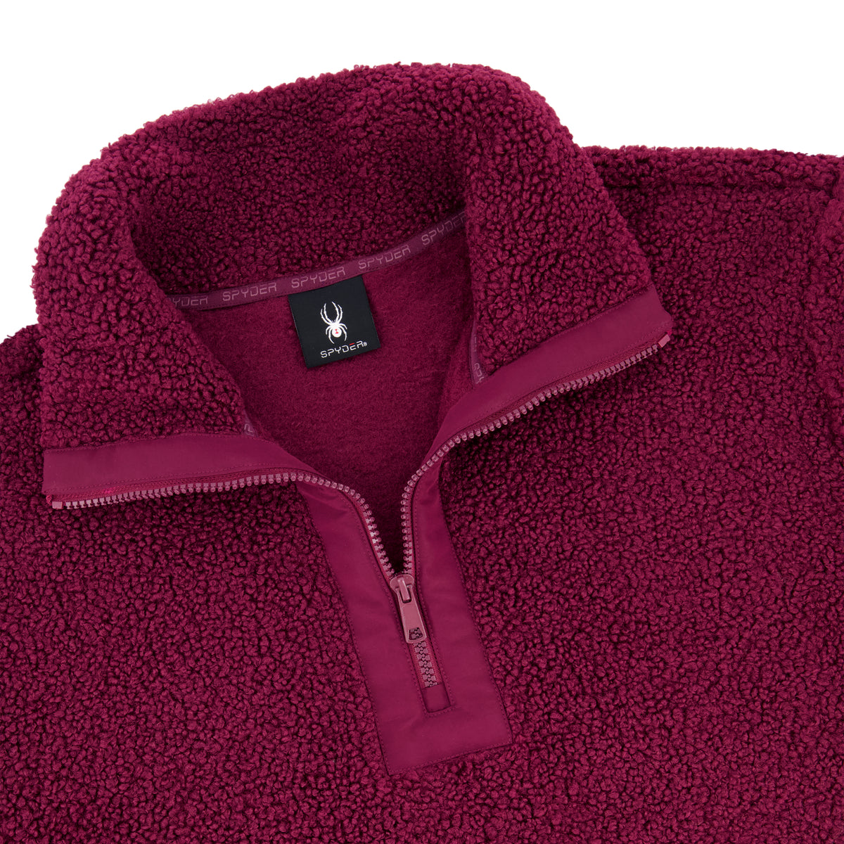 Women's Sherpa Quarter Zip Mock Neck - Wine