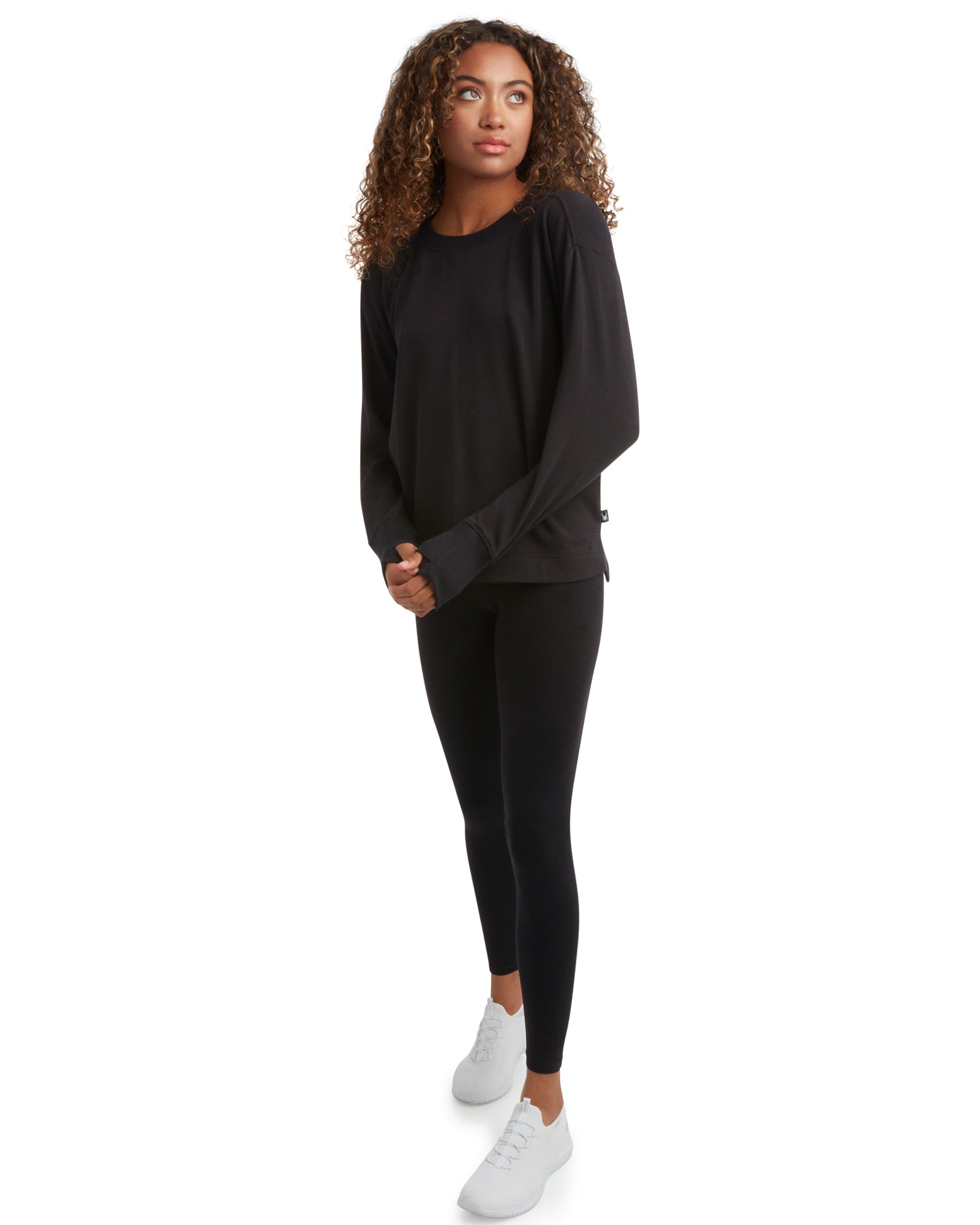 Womens Crew Hi-Low Long Sleeve - Black – Spyder