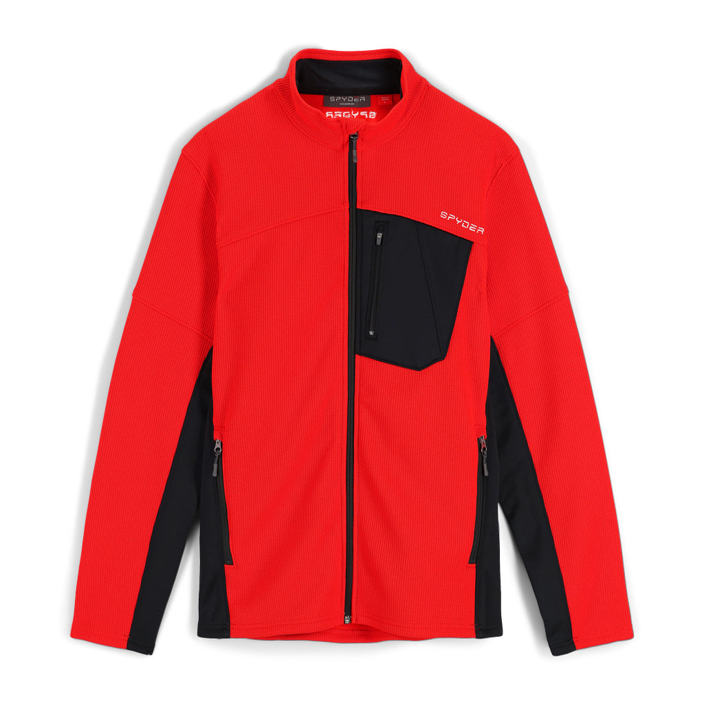 Bandit Full Zip Sweater Volcano Black (Red) Mens Spyder