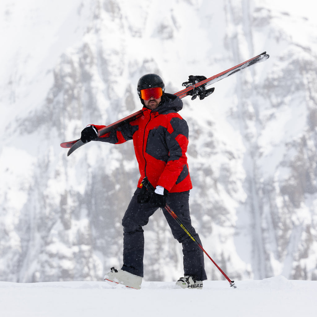 Leader Insulated Ski Jacket Volcano Ebony (Red) Mens Spyder