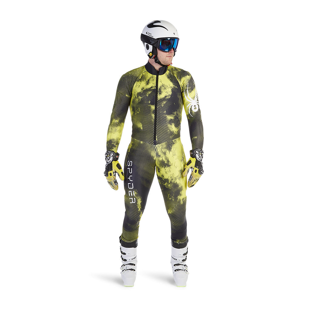 Performance Ski Racing Suit - Black Citron (Green) - Mens