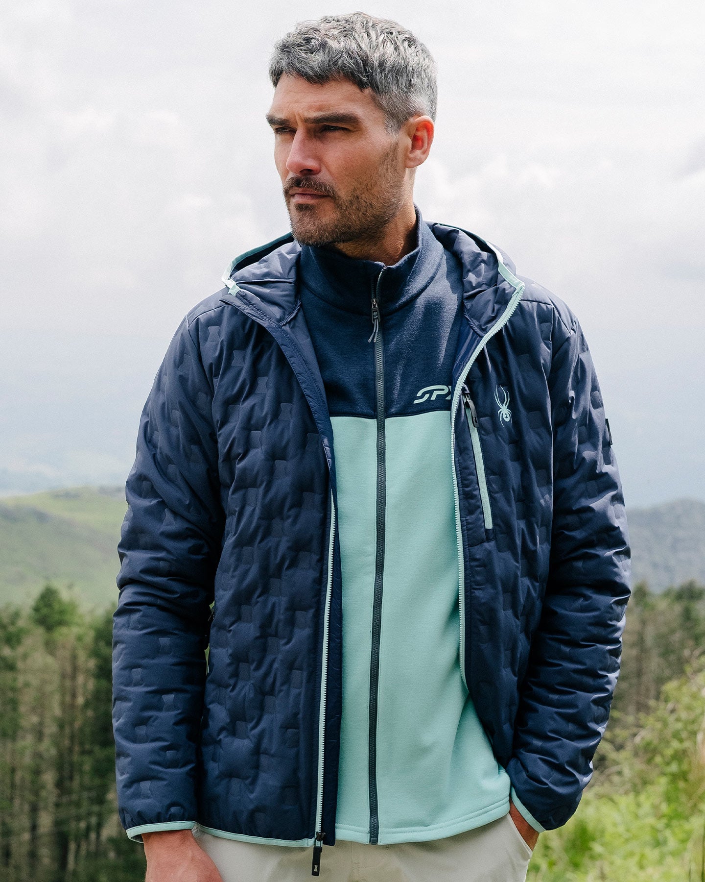 Men's Zenith Hooded Down Jacket - True Navy – Spyder