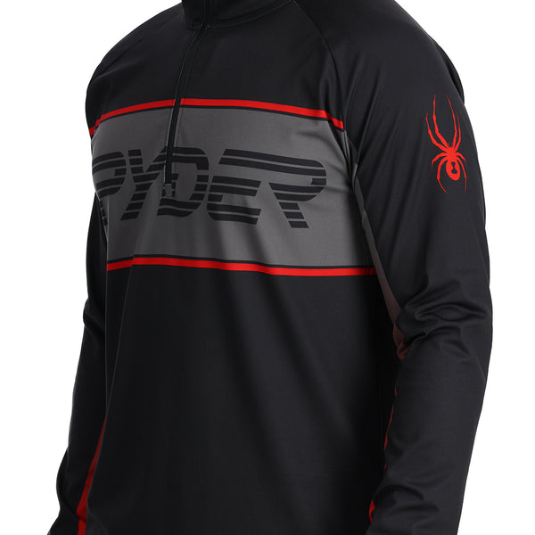 Mens Paramount Half Zip T-Neck - Black – Spyder