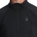 Mens Gridweb Fleece Half Zip Jacket - Black