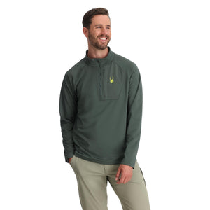 Mens Gridweb Half Zip - Dark Forest