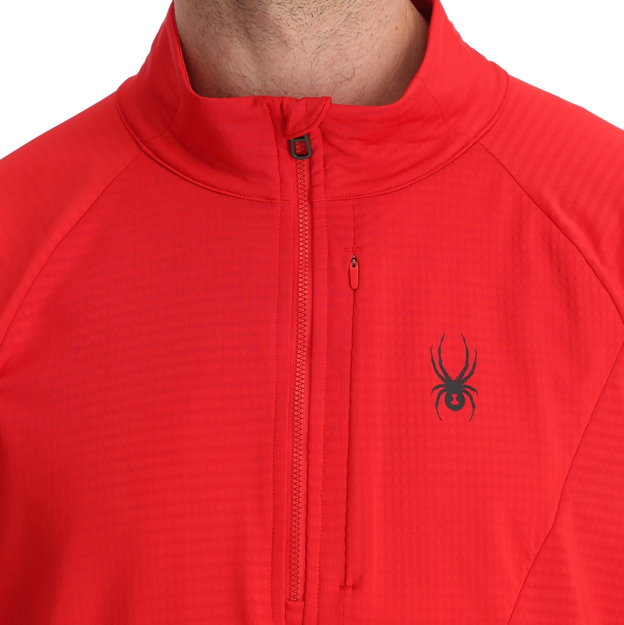 スキー SPYDER half zip sweater Mens Gridweb Half Zip Jacket - Spyder Red
