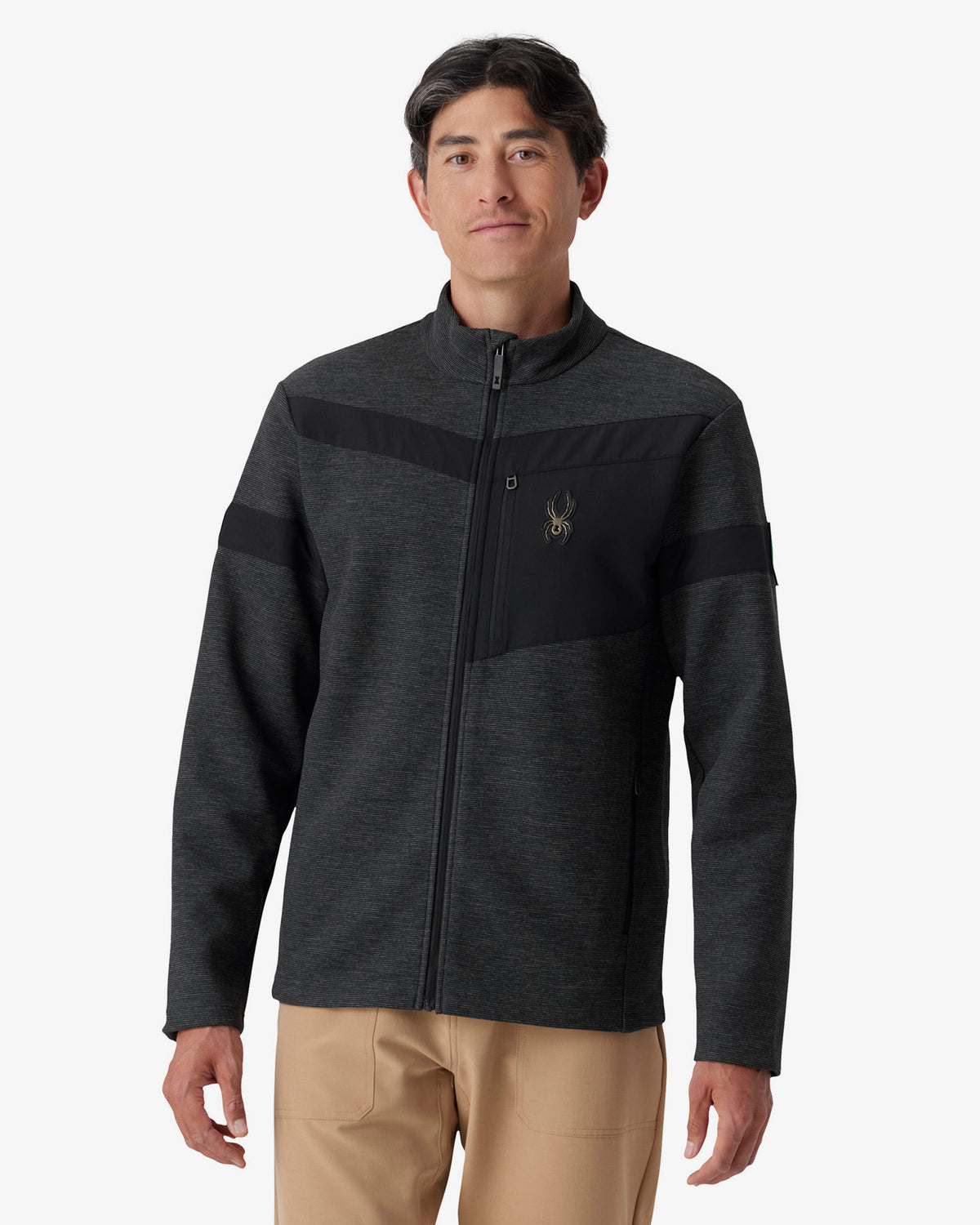 Men's Wengen Sweater Fleece Jacket - Black Melange