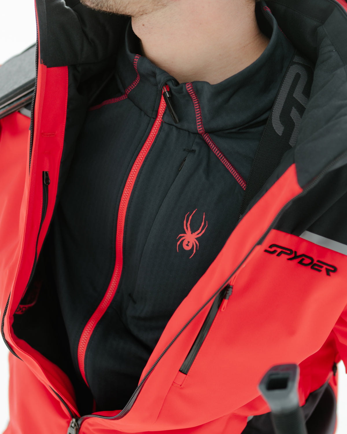 Men's Gridweb Fleece Jacket - Spyder Red