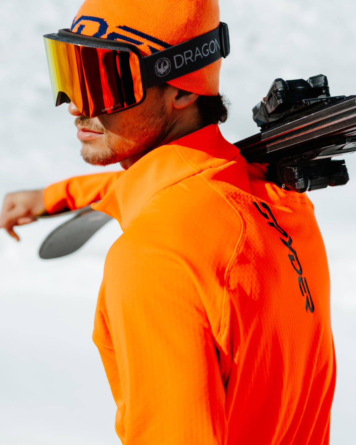 Men's Gridweb Fleece 1/2 Zip - Fusion Orange