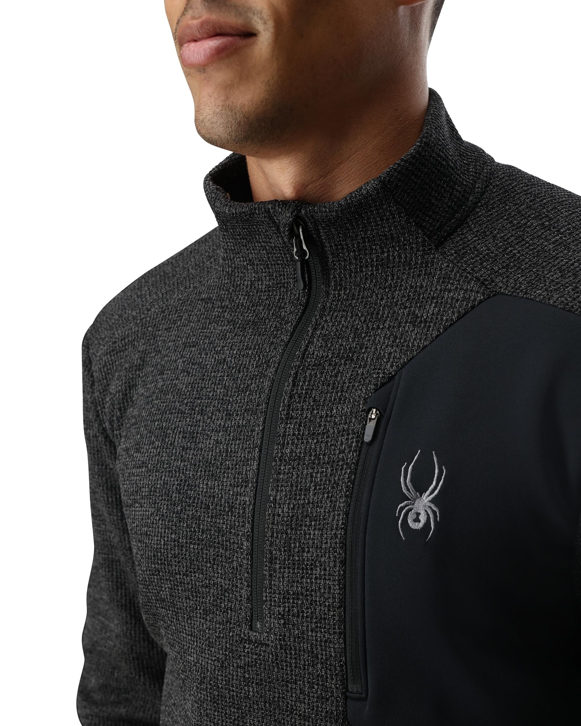 Mens Bandit Half Zip Jacket - Limestone Black – Spyder