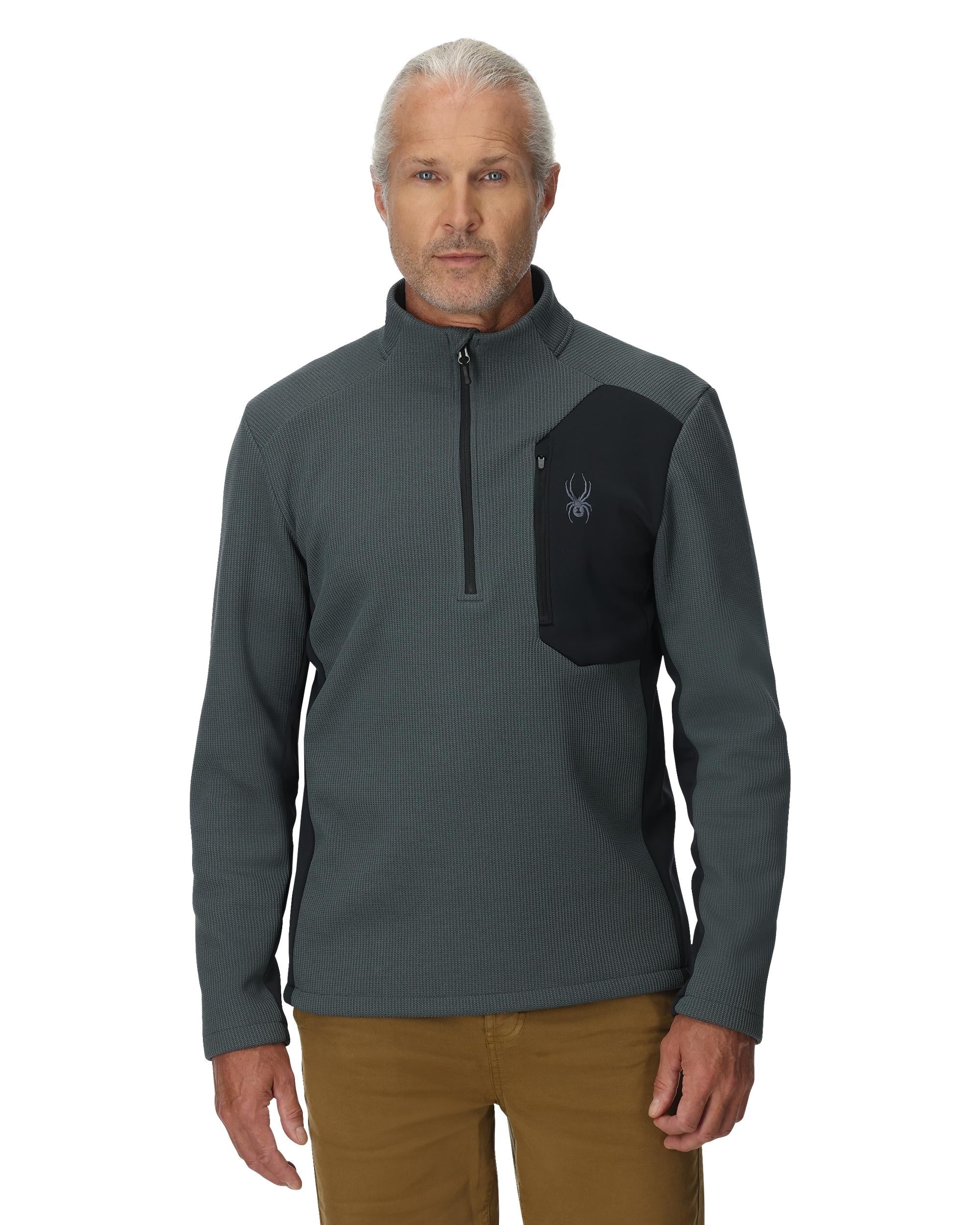 Mens Bandit Half Zip Jacket- Slate Blue – Spyder