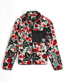 Floral patterned jacket with a brand logo on a white background