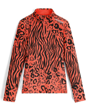 Womens Vivid Half Zip - Animal Print Coral Haze ANIMAL PRINT CORAL HAZE / XS
