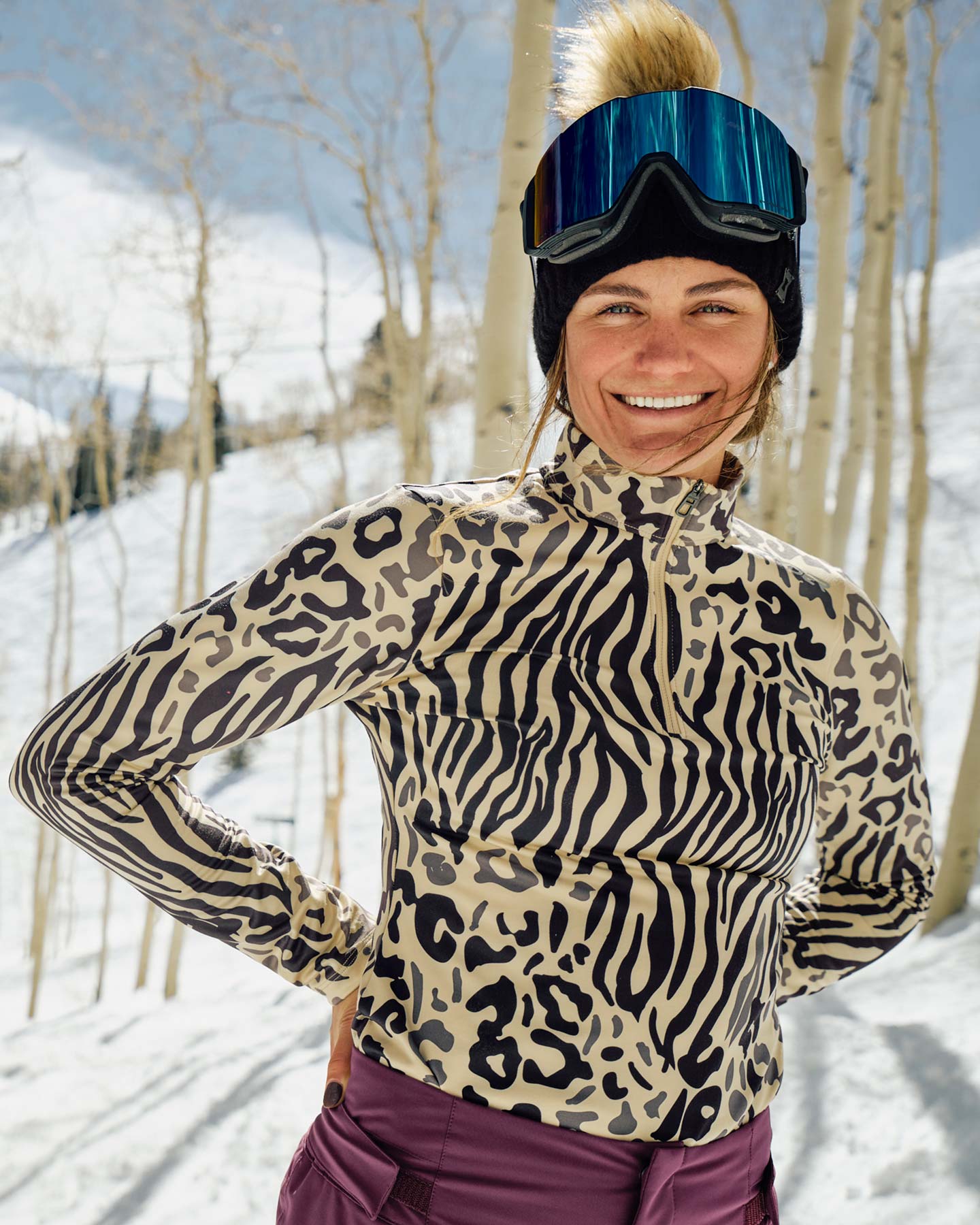 Women's Vivid Half Zip T-Neck - Animal Print – Spyder