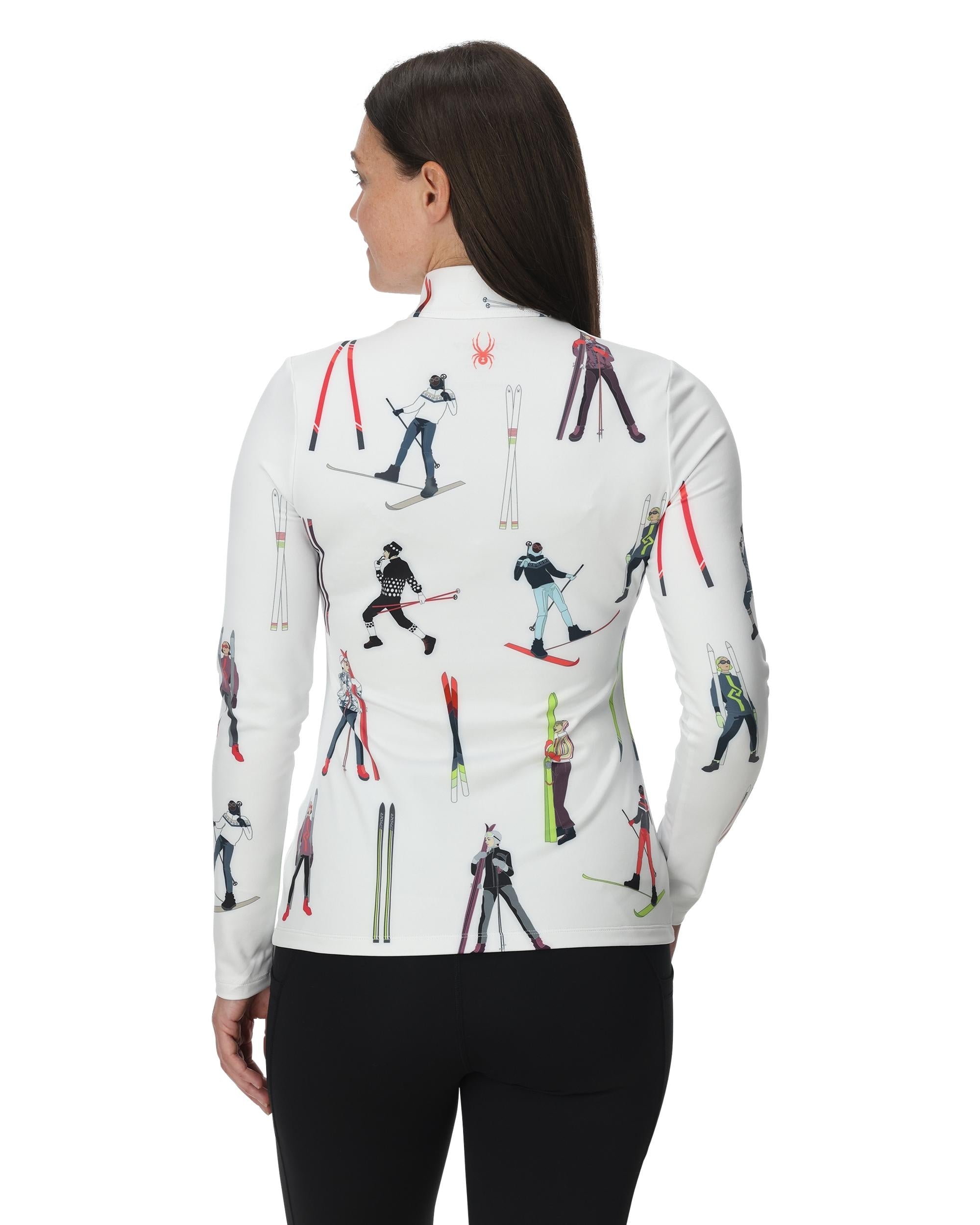 Womens Vivid Half Zip T-Neck - Vintage Vibes White – Spyder