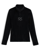Womens Society Shimmer Bug Zip T-Neck - Society Black