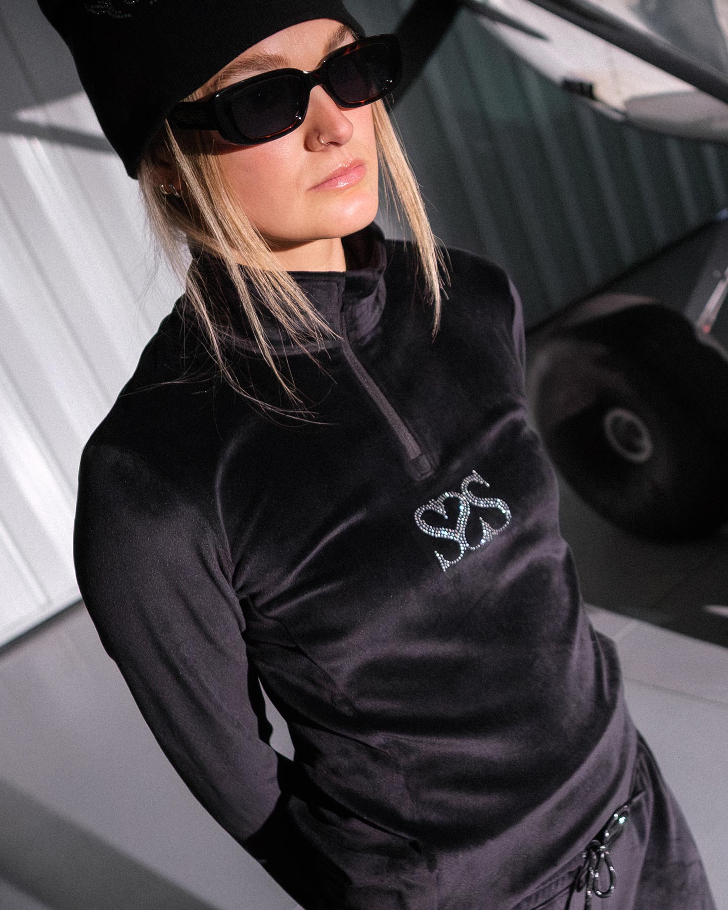 Women's Society Shimmer Bug Zip T-Neck - Society Black – Spyder