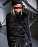 Womens Society Shimmer Bug Zip T-Neck - Society Black