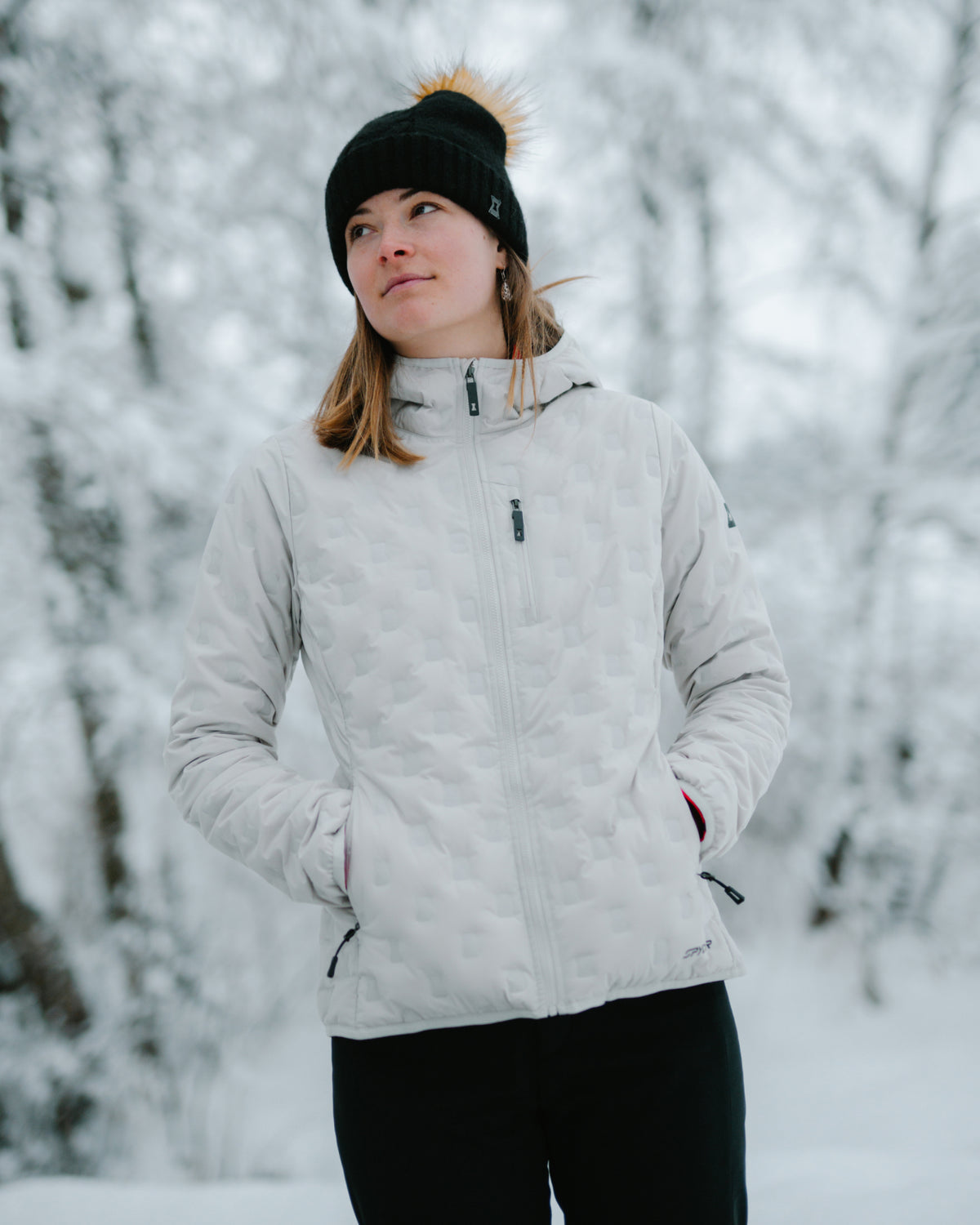 Women's Zenith Hooded Down Jacket - Light Grey