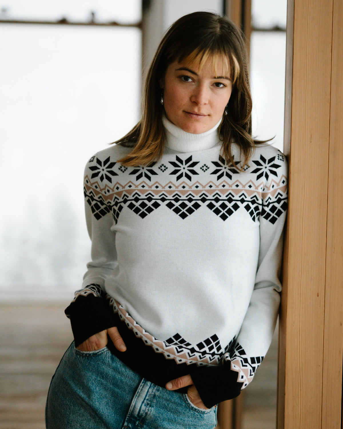 Women's Stellar Ski Sweater - White