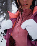 Womens Shimmer Bug Half Zip T-Neck - Acai