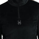 Black fleece long sleeve with a quarter zip and Spyder logo. 