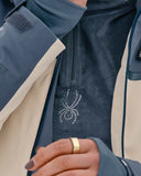 Womens Shimmer Bug Half Zip T-Neck - Slate Blue