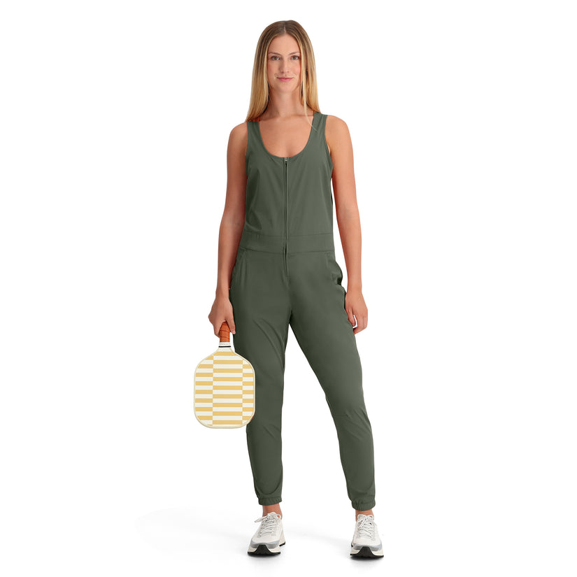 Womens Shift Jumpsuit - Thyme Green