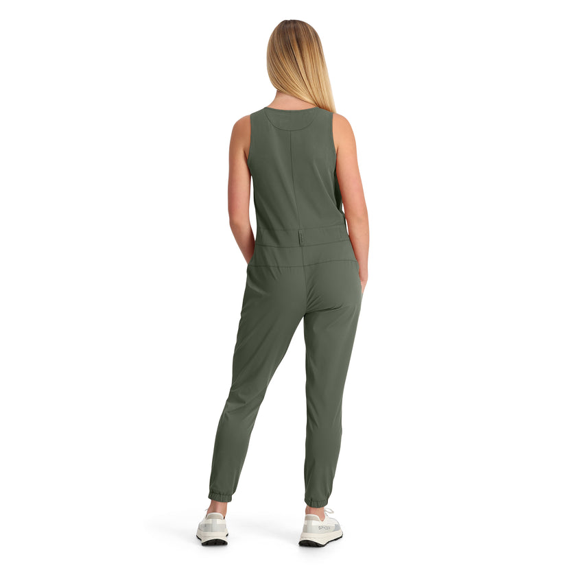 Womens Shift Jumpsuit - Thyme Green