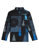 Long-sleeve shirt with nature-themed pattern on a white background