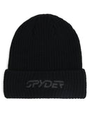 Black knit beanie with 'Cryder' logo on a white background