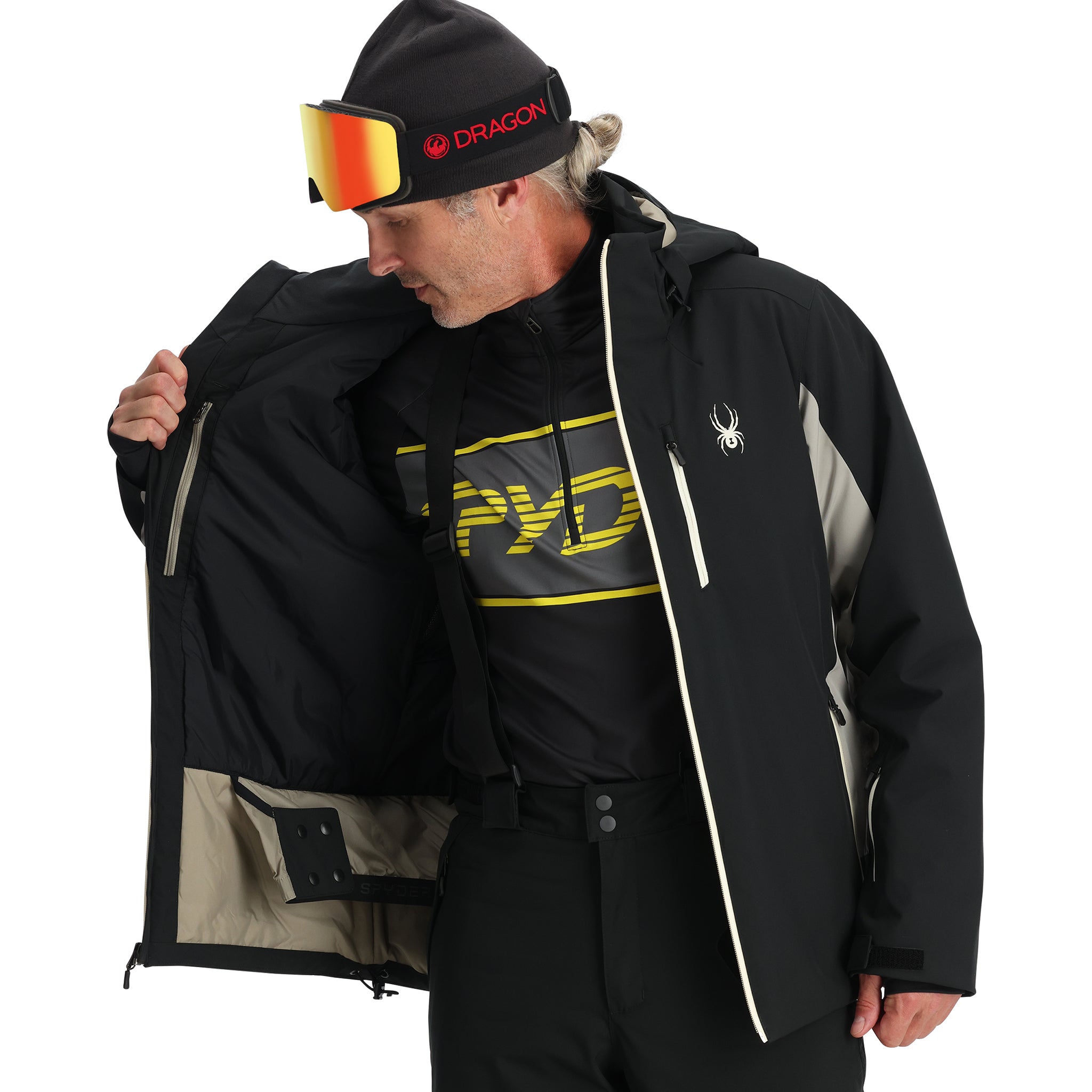 Mens Vertex Jacket - Black Polar – Spyder