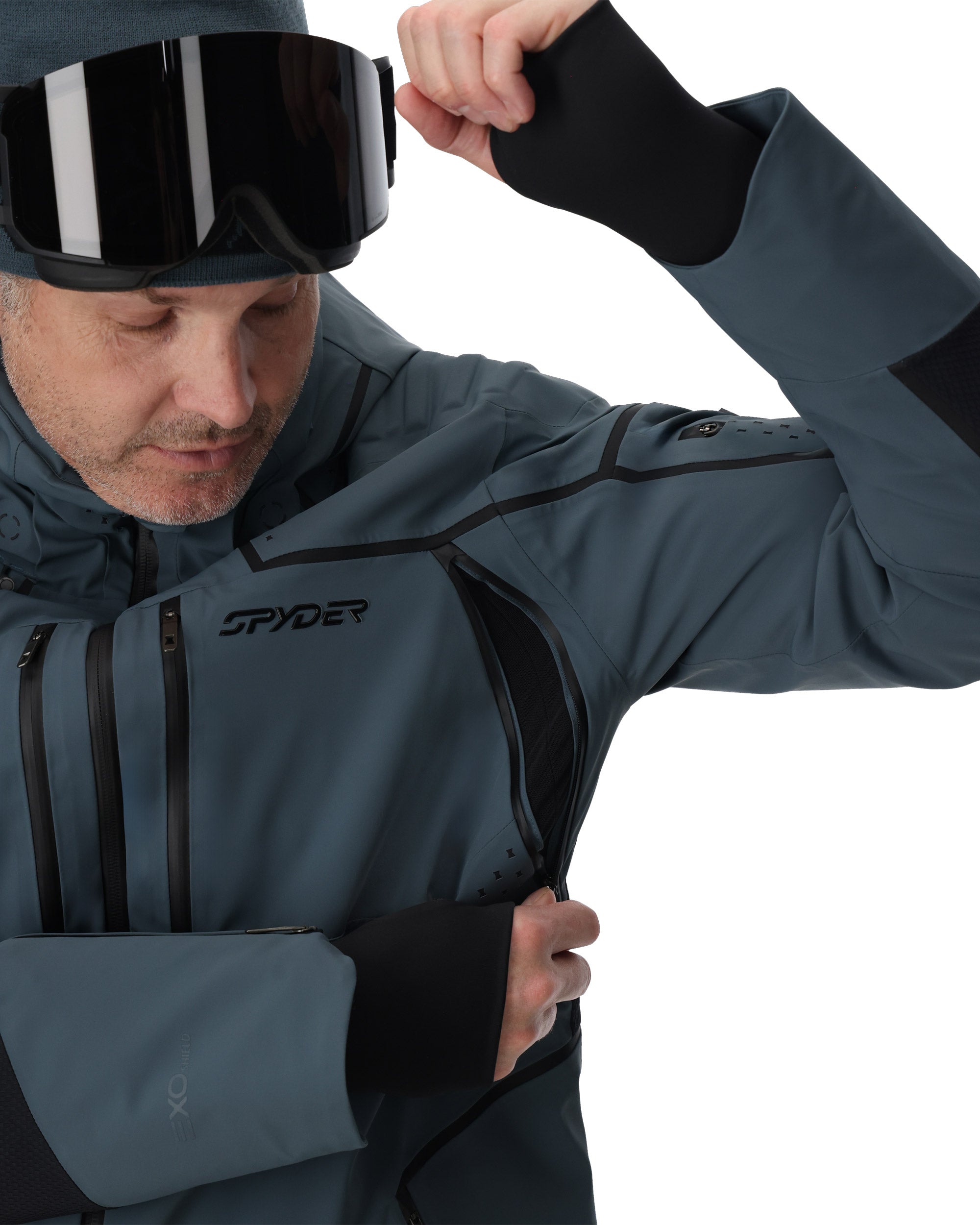 Mens Pinnacle Jacket - Slate Blue – Spyder