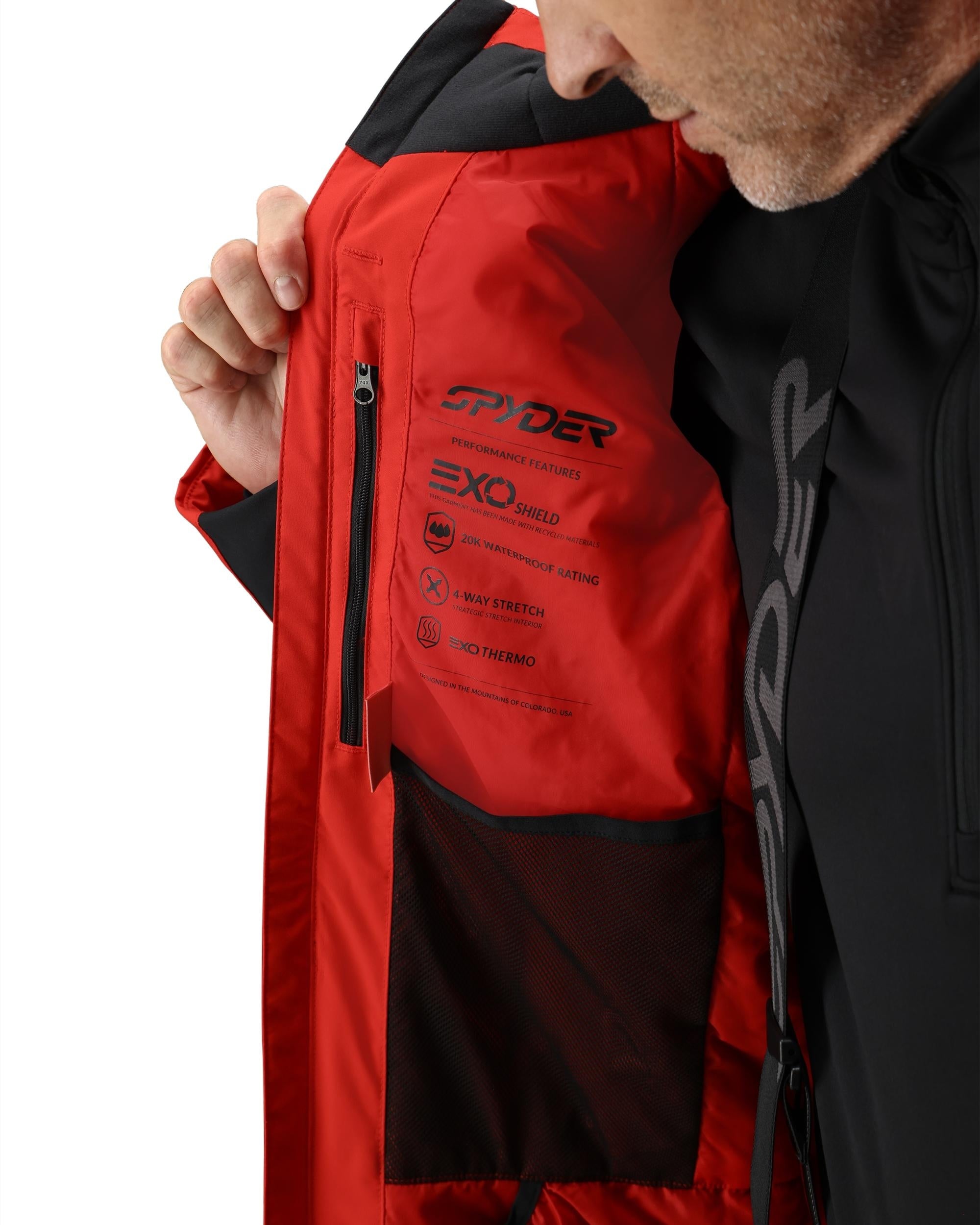 Mens Copper Jacket - Spyder Red