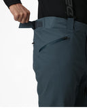 Blue pants with a visible brand logo on a white background