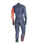 Blue and red racing suit on a white background