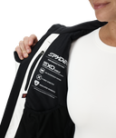 Black Spyder jacket with visible branding and features on a white background