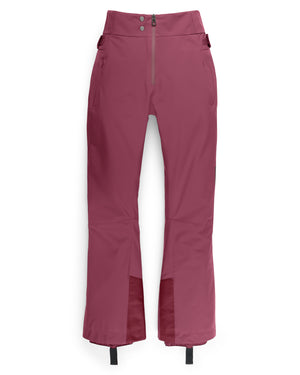Maroon ski pants on a white background