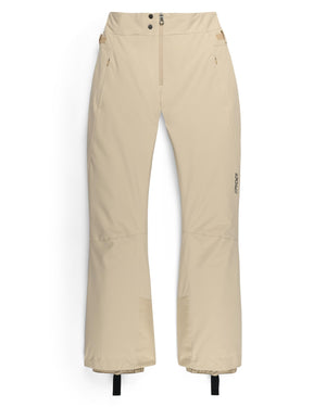 Beige ski pants on a white background