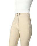 Beige riding pants with a white background