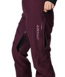Maroon pants with a brand logo on a white background