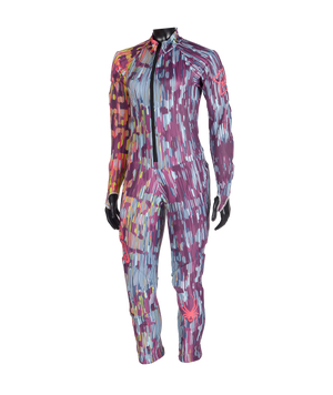 Multicolored racing suit on a white background
