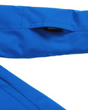 Close-up of a blue fabric with a button on a white background