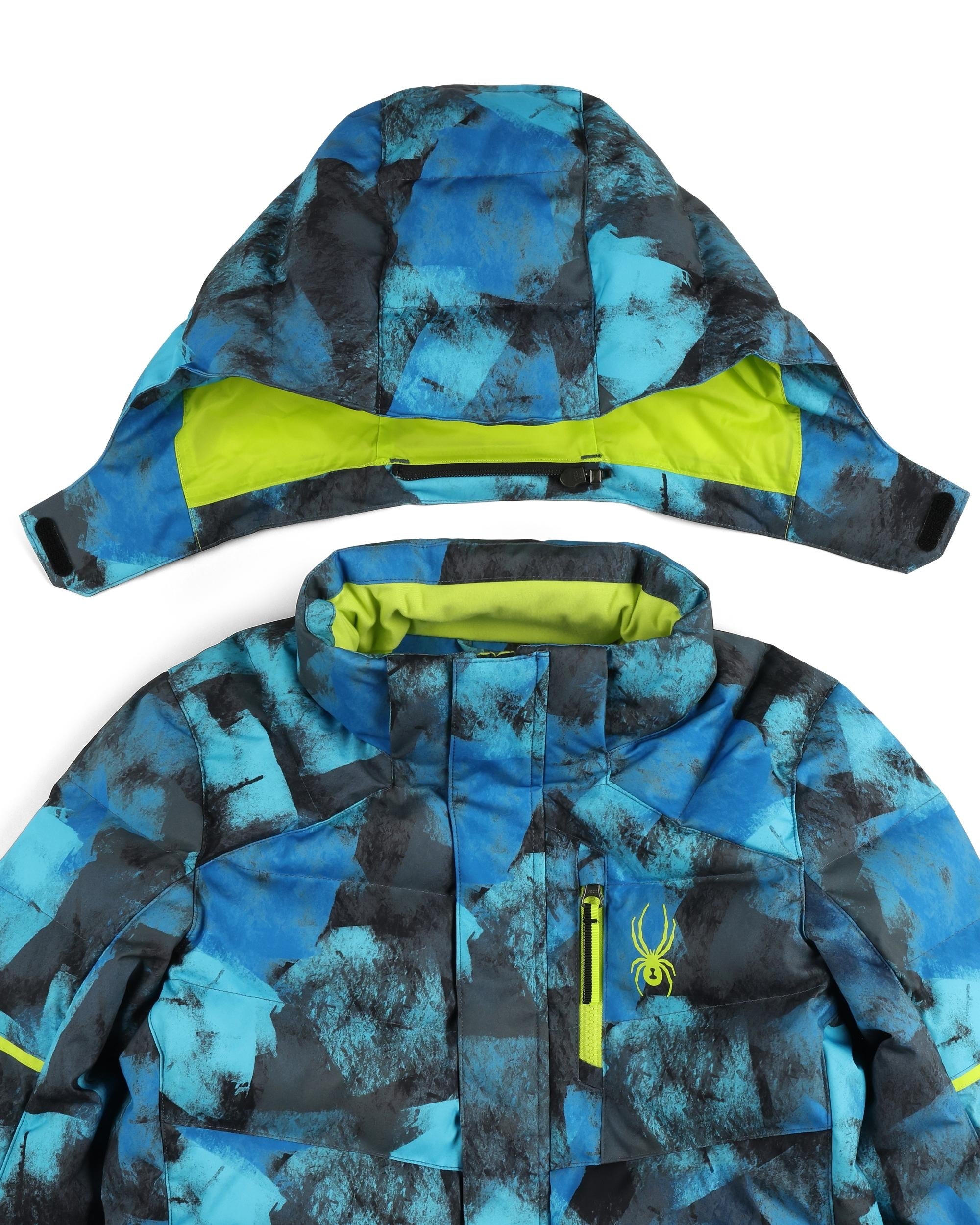 Boys Impulse Jacket- Cobalt Block Camo – Spyder