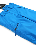 Blue pants with a zipper on a white background