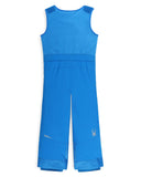 Blue jumpsuit with a visible brand logo on a white background