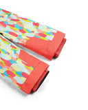 Colorful towel with abstract pattern on a white background