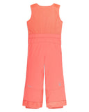 Coral sleeveless jumpsuit on a white background