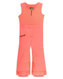 Coral ski jumpsuit with a vest on a white background