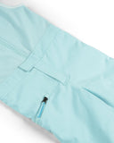 Light blue pants with a zipper pocket on a white background